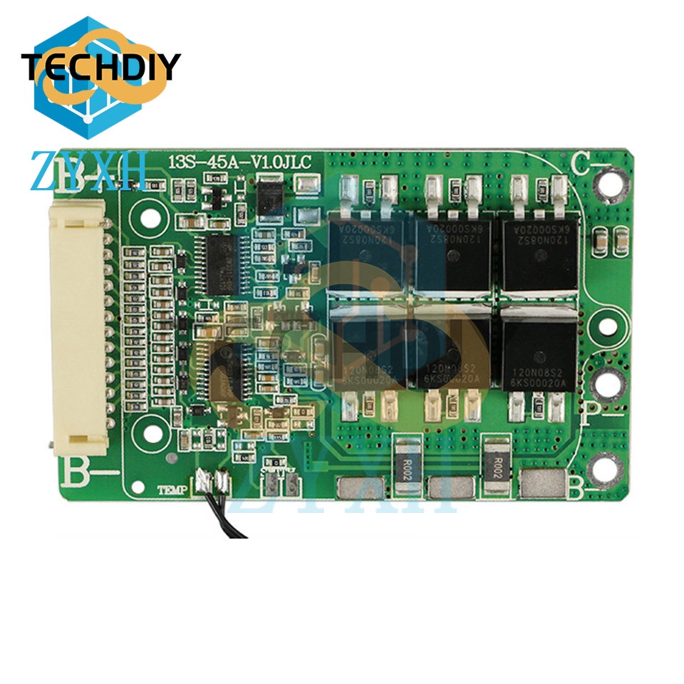 Bảng Mạch Sạc Pin Lithium 13S 48V 30A 18650 Bảo Vệ Cho Xe Đạp Điện / Xe Máy