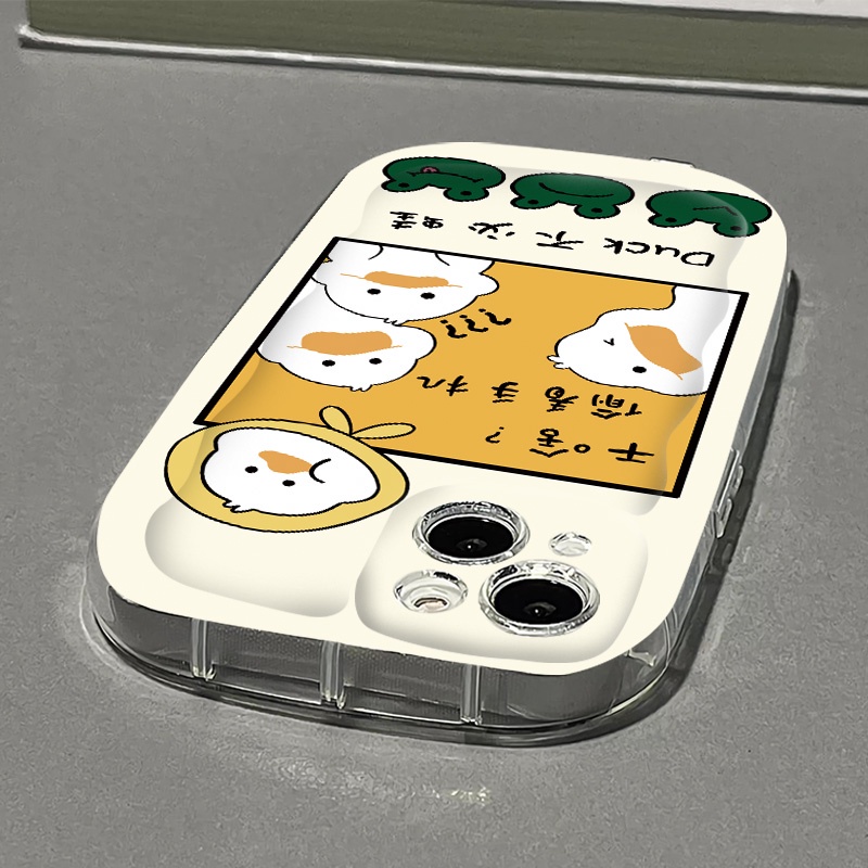 Ốp Điện Thoại Silicone Trong Suốt Chống Sốc In Hình Vịt Cho IPhone 14 13 12 11 Pro Max Casing 7 + 8 Plus XS X XR