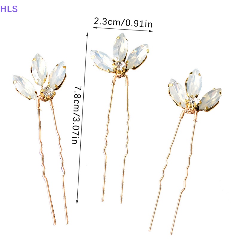 Set 3 Ghim Cài Tóc Chữ U Đính Đá Pha Lê Cho Cô Dâu