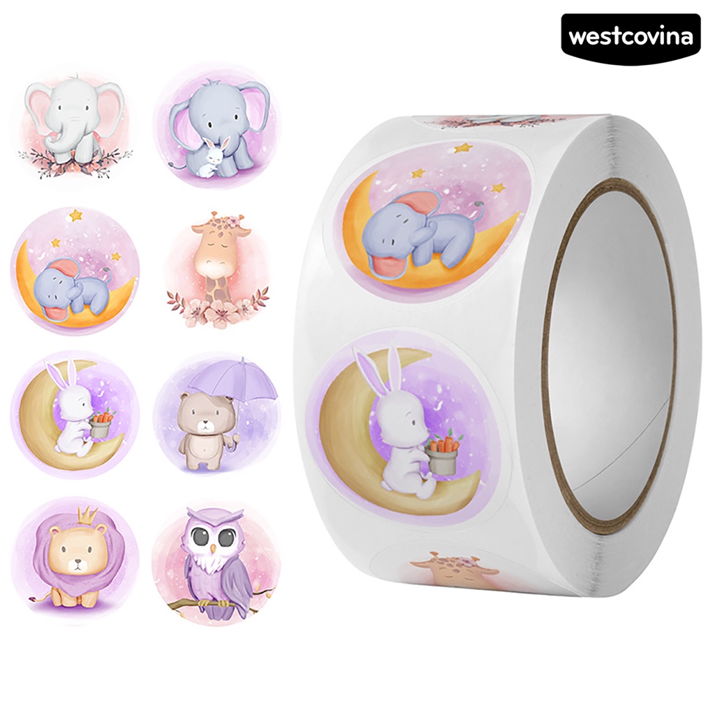[WSTN] [WSTN]✎1 Cuộn 500 Miếng Dán Hoạt Hình Trong Suốt Tự Dính Dùng Làm Phần Thưởng Cho Trẻ Mẫu Giáo