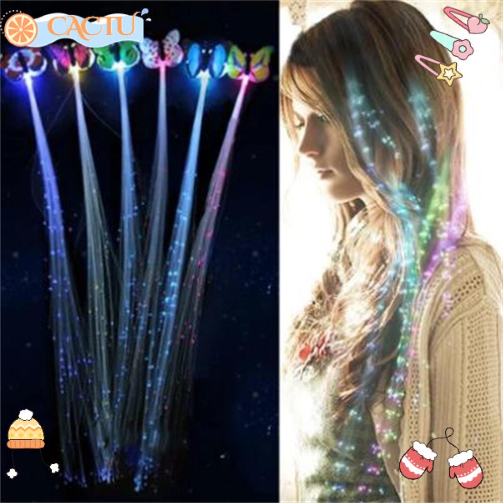 CACTU Kẹp Tóc Hình Bươm Bướm Có Đèn Led Nhiều Màu Dành Cho Nữ