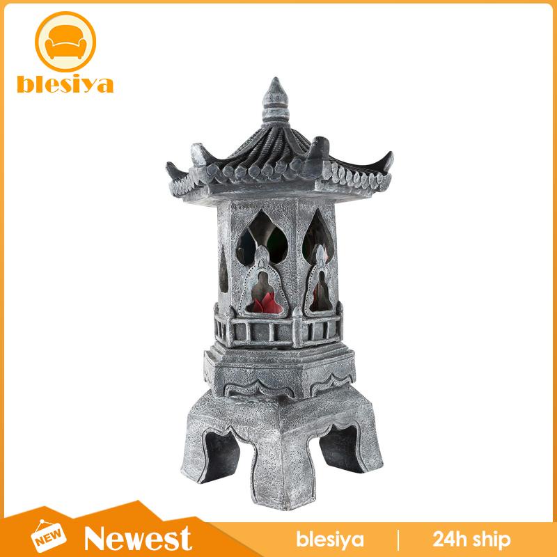 [Blesiya] Bức Tượng Đèn Lồng Năng Lượng Mặt Trời Polyresin Cho Lối Đi Nông Trại