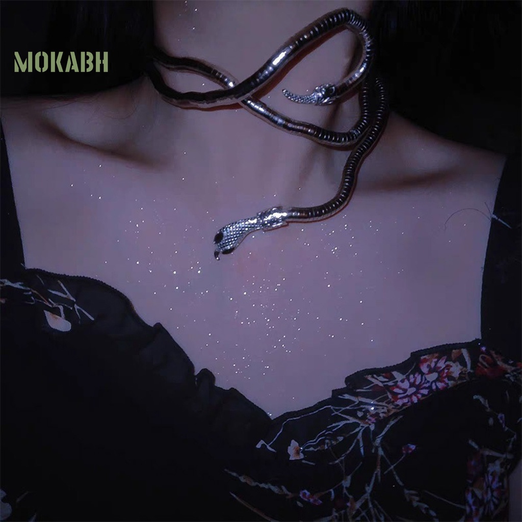 [Mok Abh] Vòng Cổ Choker Bằng Hợp Kim Mạ Điện Đa Năng Phong Cách Phương Tây Có Thể Điều Chỉnh