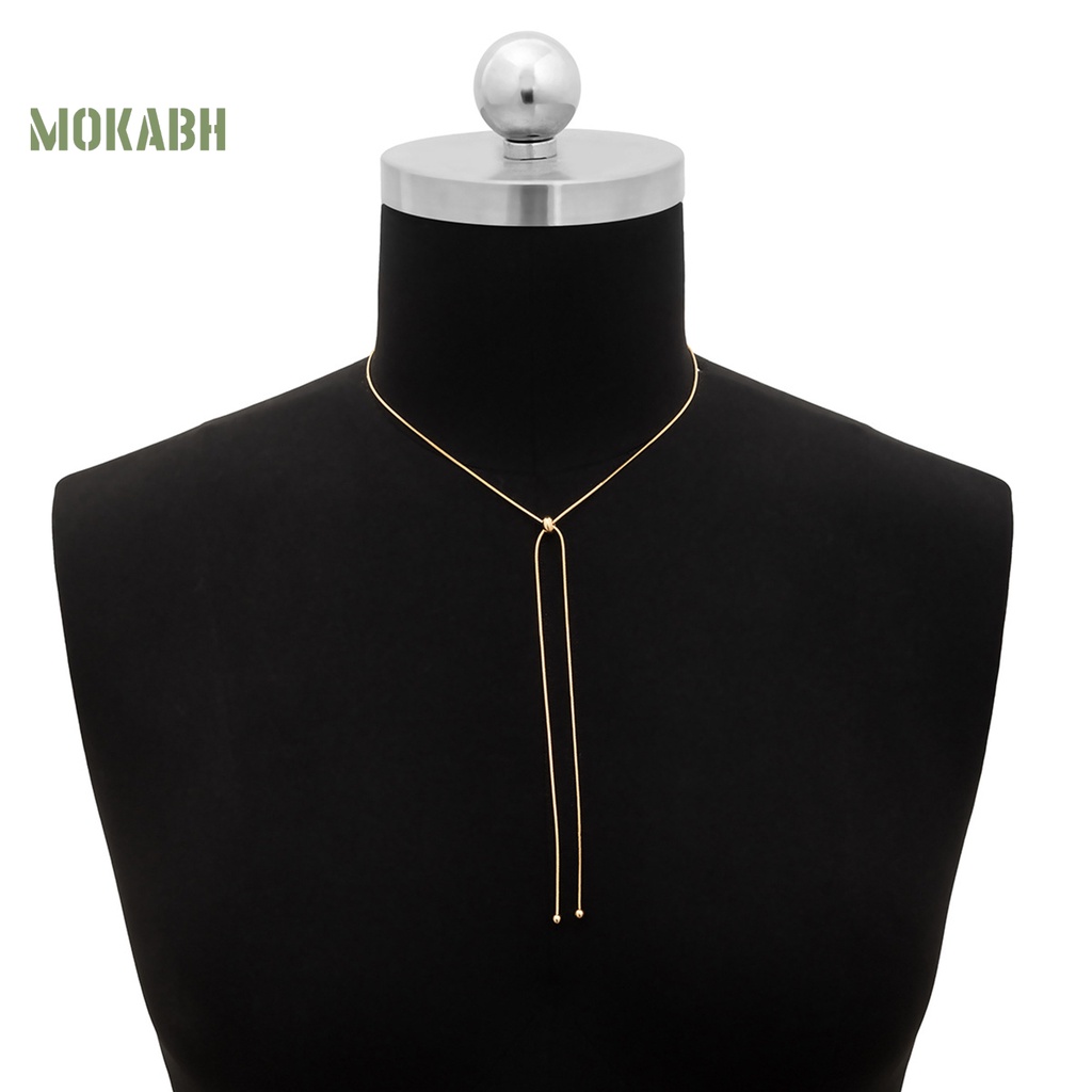 [Mok Abh] Vòng Cổ Choker Dạng Chuỗi Xích Dài Với Mặt Dây Tua Rua Không Dễ Rỉ Sét Trang Sức Tiệc Tùng