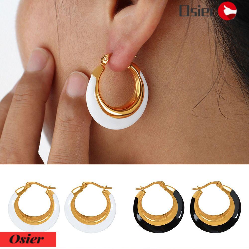 OSIER1 Bông Tai Bằng Thép Titan Thiết Kế Sáng Tạo Thời Trang