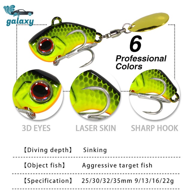 Galaxy Set 5 Mồi Câu Cá Giả 9g / 13g / 16g / 22g Chuyên Nghiệp