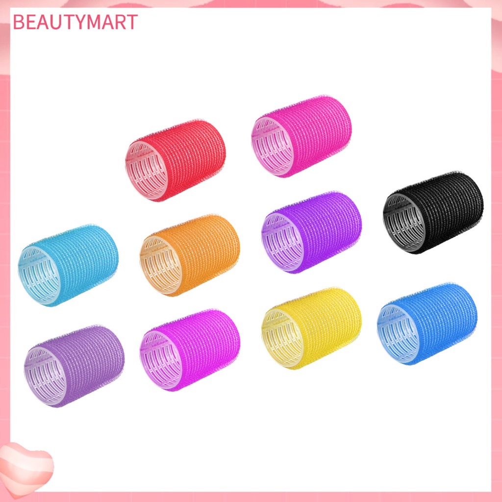 Set 10 Lô Uốn Tóc Tự Dính DIY Không Dùng Nhiệt Màu Sắc Ngẫu Nhiên