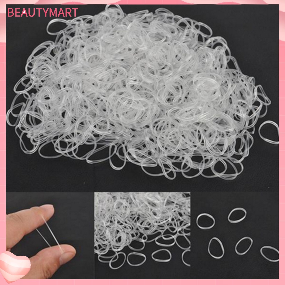 Set 500 Dây Thun Buộc Tóc Trong Suốt Dùng Một Lần