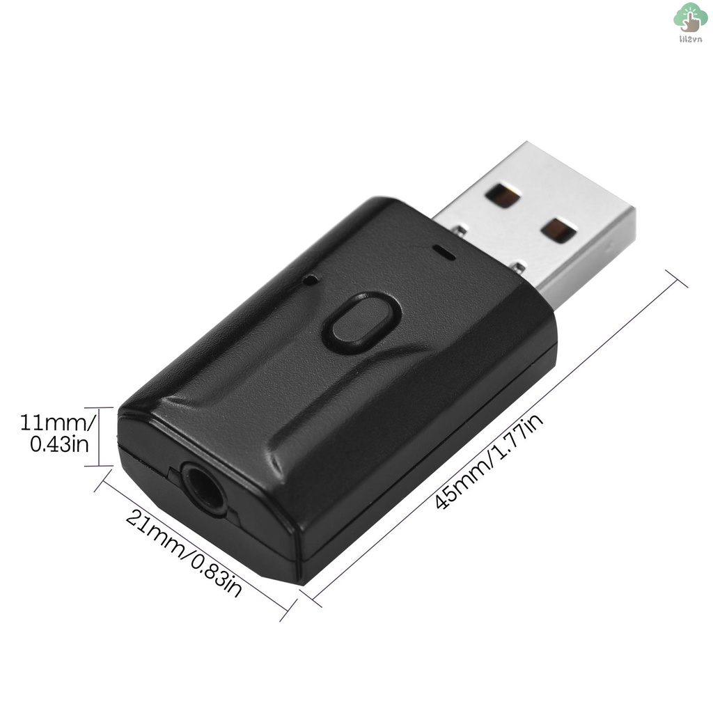Usb BT5.0 Truyền Tín Hiệu Âm Thanh Không Dây Khoảng Cách Thấp Với Cáp Âm Thanh 3.5mm