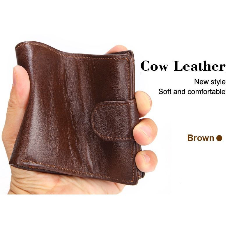 Ví Da Bò Thật Dáng Ngắn Thời Trang Cho Nam