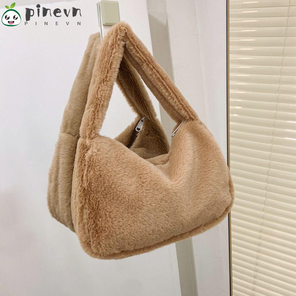 PINEVN Túi Xách Lông Nhung Mềm Mại Thời Trang Thu Đông Dành Cho Nữ