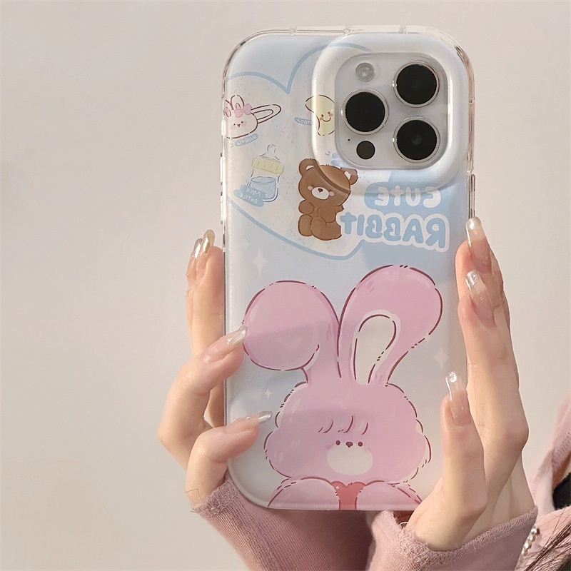 Ốp Điện Thoại Trong Suốt In Hình Gấu Thỏ Cho iphone14promax / 13 / 12 / 11 / XR / XS / X / XSMAX / 7 / 8PLUS