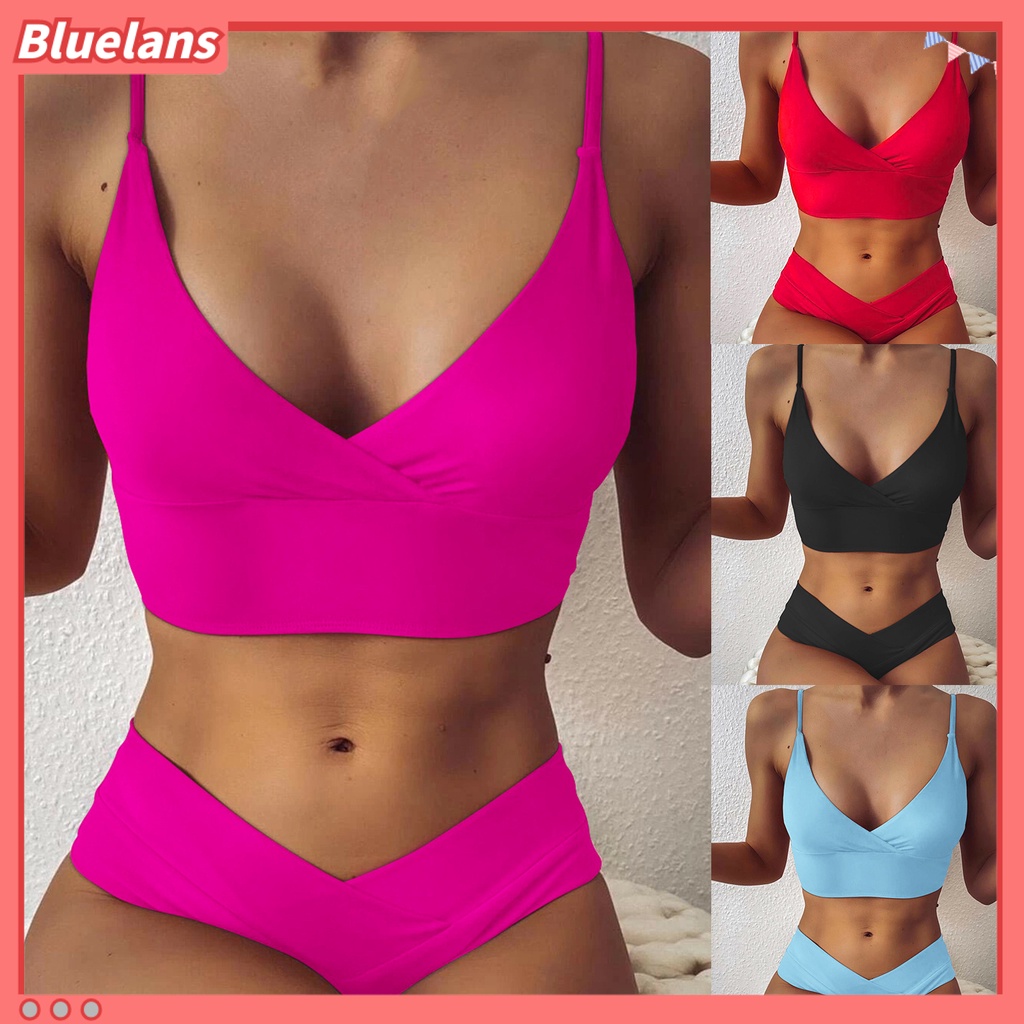 Bộ Bikini Hai Mảnh Dây Chéo Phía Trước Gợi Cảm Cho Nữ