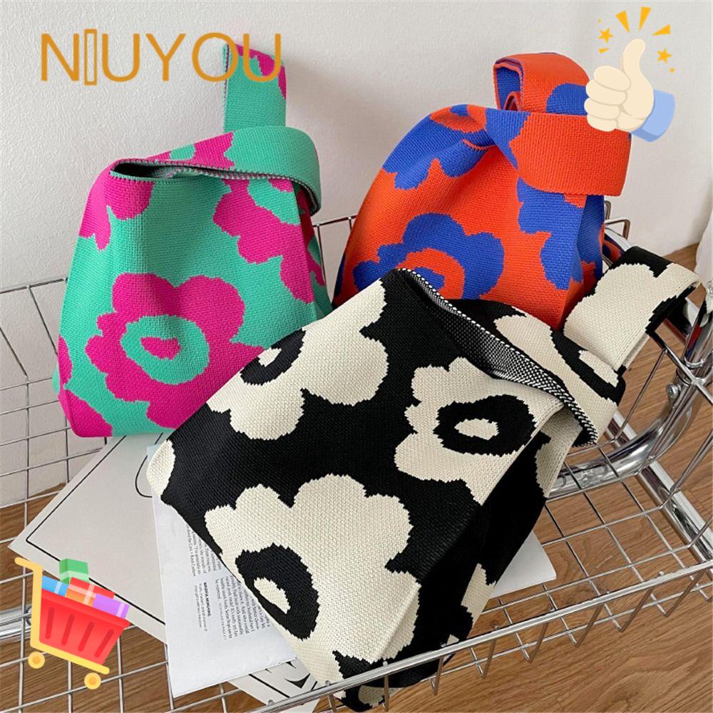 NIUYOU Túi Tote Đan Tay Thắt Nút Tái Sử Dụng Được Nhiều Lần