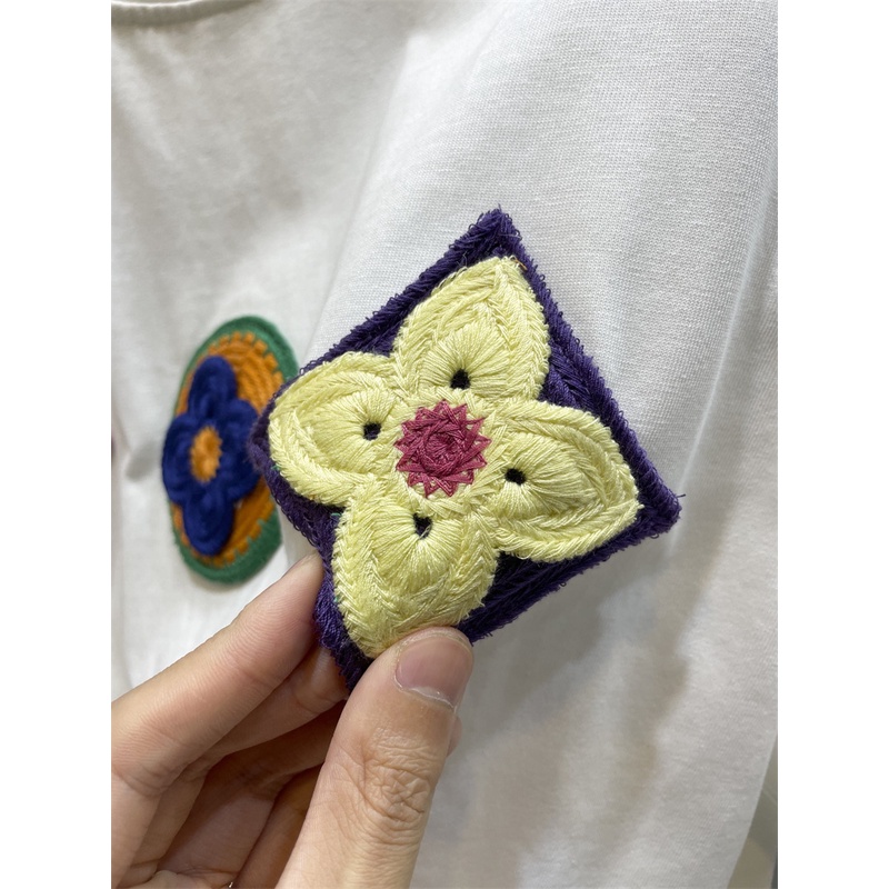 Áo Thun Ba Mảnh Tay Ngắn Thêu Hoa Phong Cách L6666 V-23S Cho Cả Nam Và Nữ