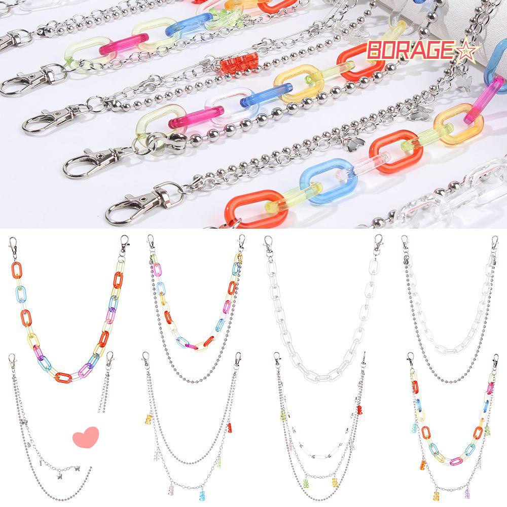 BORAG Móc Khóa Dây Xích Đeo Thắt Lưng Màu Kẹo Ngọt Phong Cách Rock Hip Hop