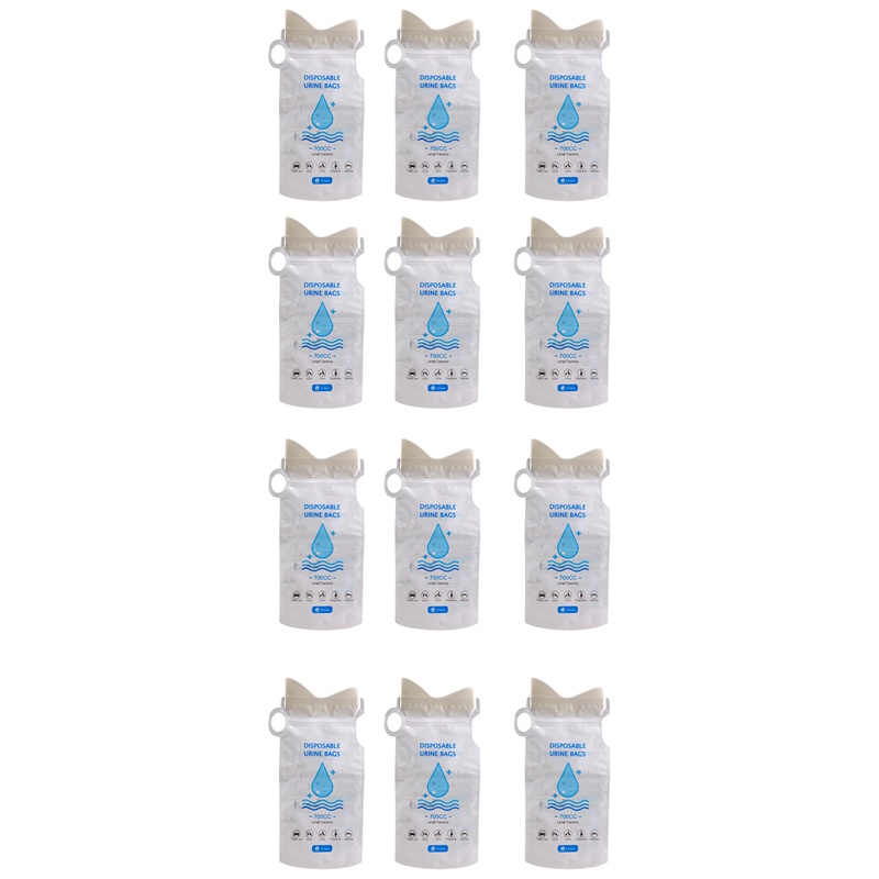 Set 12 Túi Đi Vệ Sinh Khẩn Cấp 700Ml Chống Rò Rỉ Sử Dụng Một Lần Cho Nam Và Nữ
