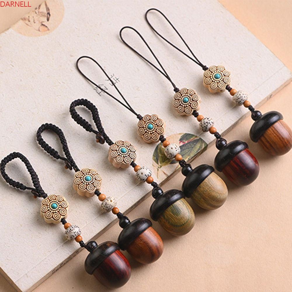 DARNELL Móc Điện Thoại Bằng Gỗ Đàn Hương Thiết Kế Hình Hạt Bắp Đáng Yêu