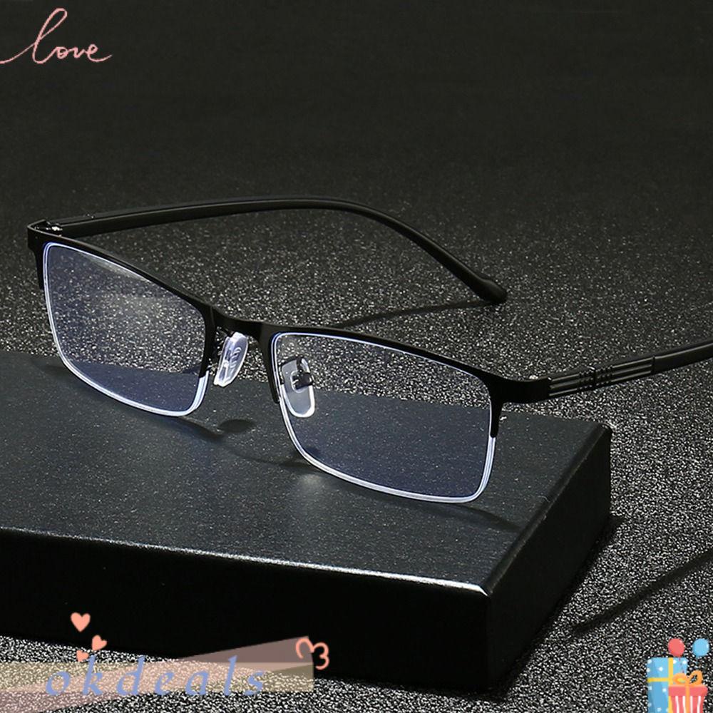 Kính Đọc Sách Nửa Gọng Đơn Giản Chống Ánh Sáng Xanh Cho Nam