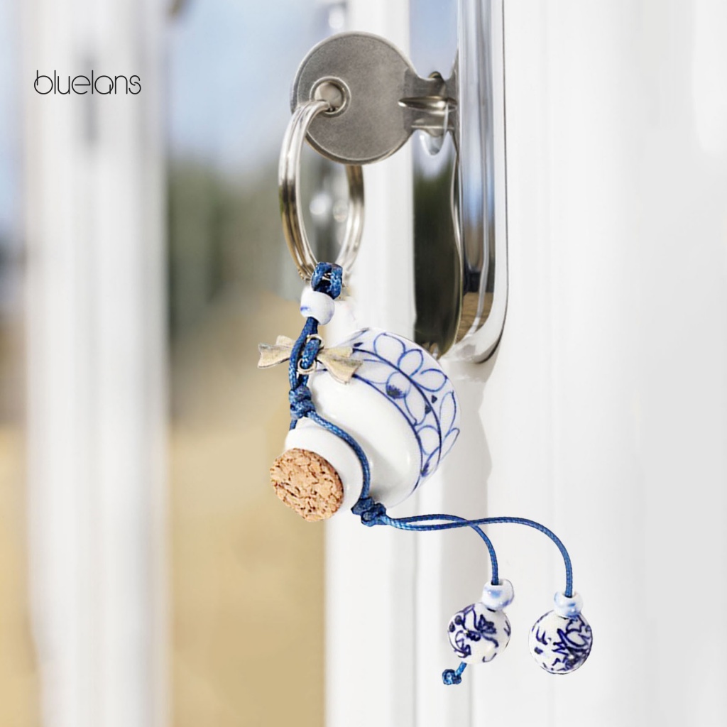 Bluelans Móc Khóa Hình Chai Nước Bằng Sứ Màu Sắc Tương Phản Phong Cách Trung Hoa