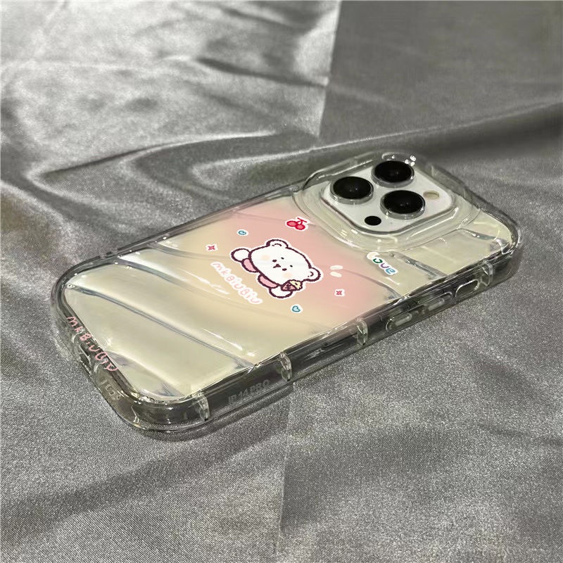 Ốp Điện Thoại Mềm Trong Suốt In Hình Gấu Màu Gradient Cho Iphone 14Promax 1312 / 11 7 / 8plus xr