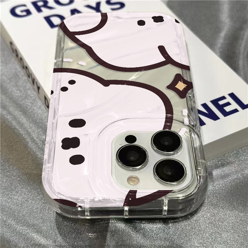 Ốp Điện Thoại Mềm Trong Suốt Hình Hai Chú Thỏ Dễ Thương Cho iPhone14promax 1312 / 11 7 / 8plus xr / sins 2R9X