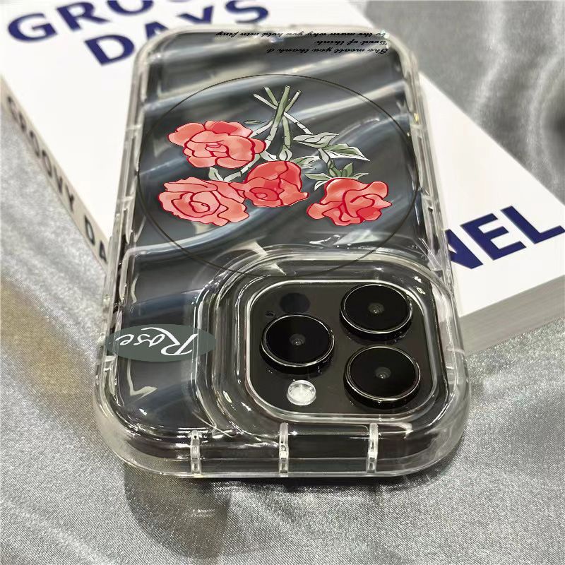 Ốp Điện Thoại Mềm Trong Suốt In Hình Hoa Hồng Cho Iphone 14Promax 1312 / 11 7 / 8plus xr / sins N9IQ