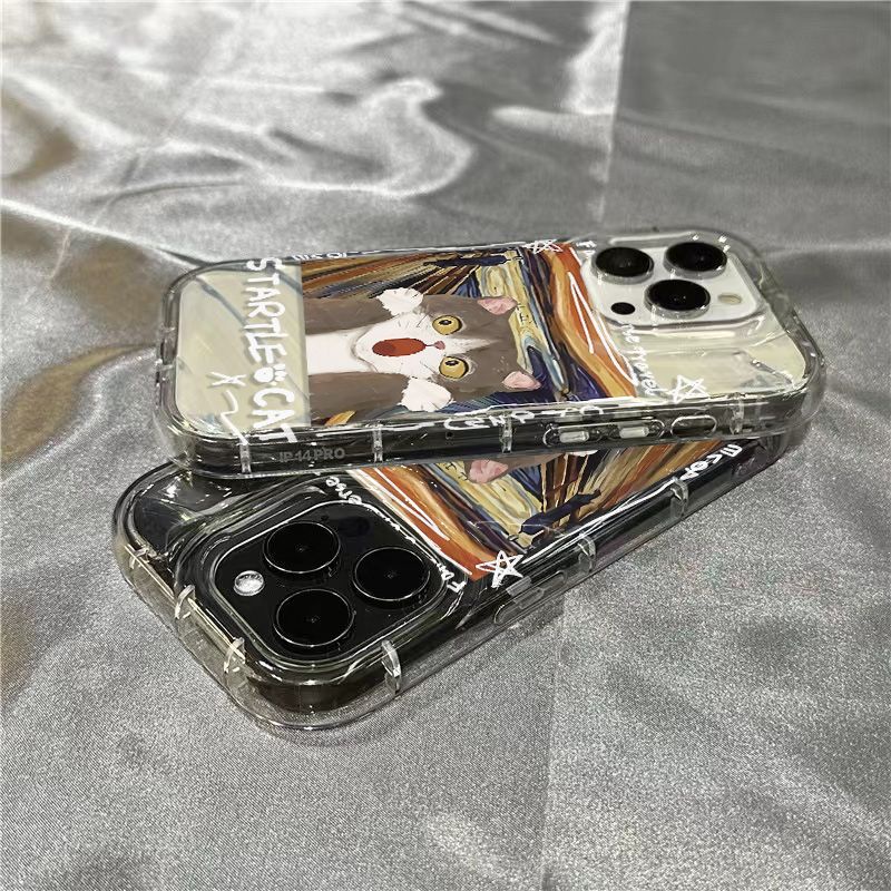 Ốp Điện Thoại Dẻo Trong Suốt Họa Tiết Hoạt Hình Chú Mèo / Graffiti Cho iPhone xr7 1312 iPhone14promax11 / 8 / plus LO8H