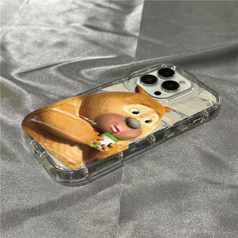 Ốp Điện Thoại Mềm Trong Suốt Họa Tiết Hai Chú Gấu Dễ Thương Cho iPhone 11 14Promax Xr7 SD49 13128