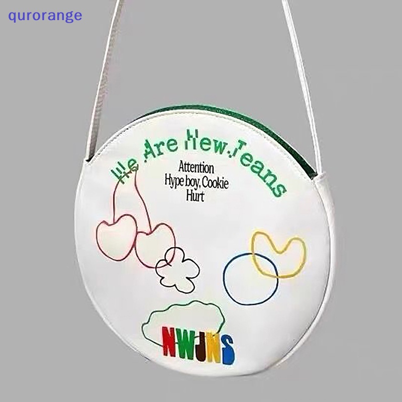 Qurorange 1Pc Kpop Newjean Bag Cute Vocal Concert Round Bag New Jeans NWJNS Handbag Gift rorh