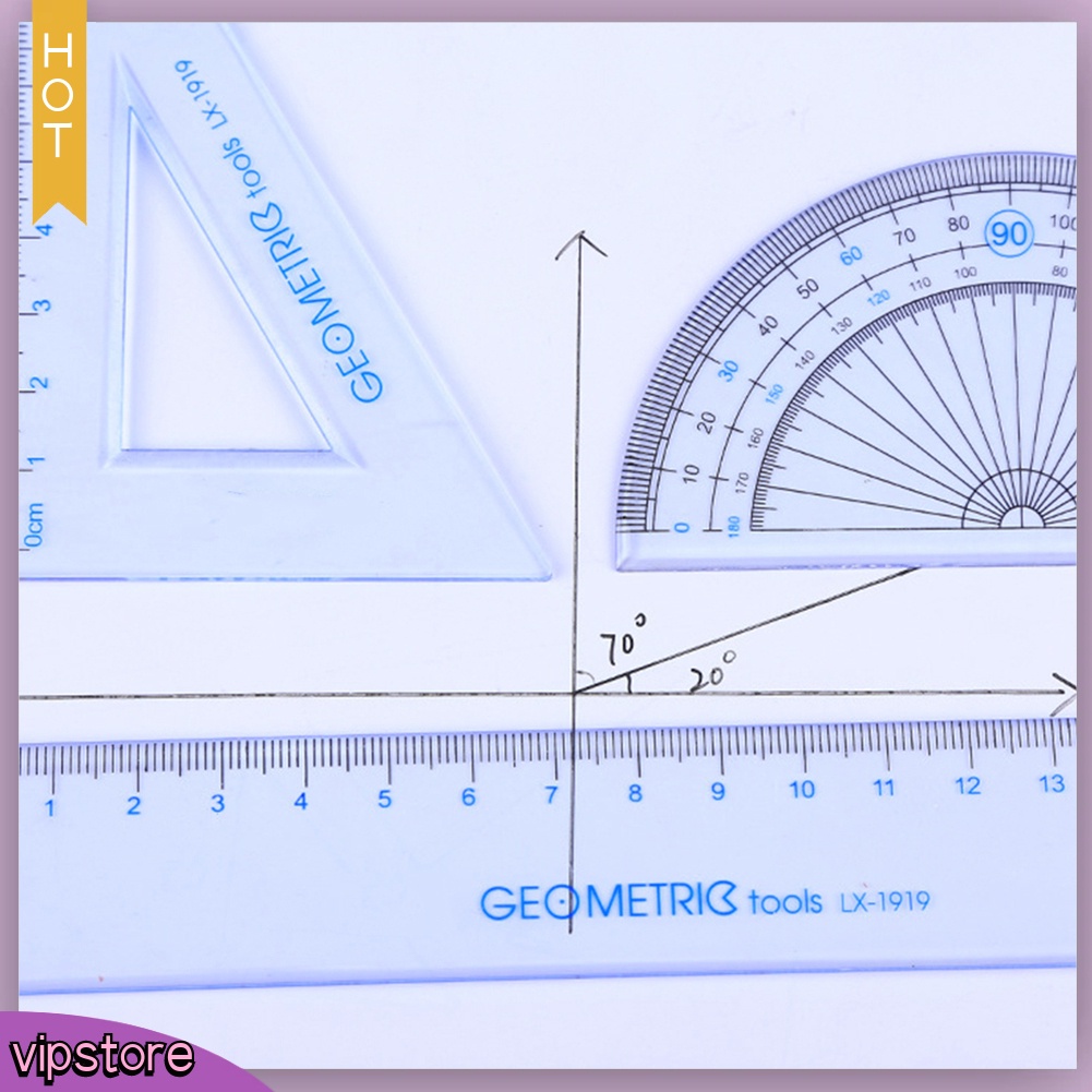 <VIP> Bộ 4 Thước Thẳng Hình Tam Giác Dùng Vẽ Toán Học