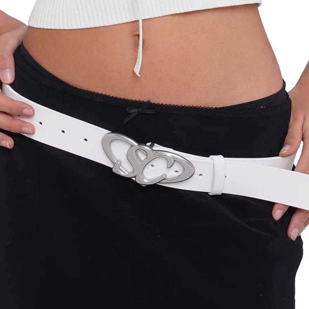 Thắt Lưng Da Khóa Kim Loại Hình Trái Tim Thời Trang Cho Nam