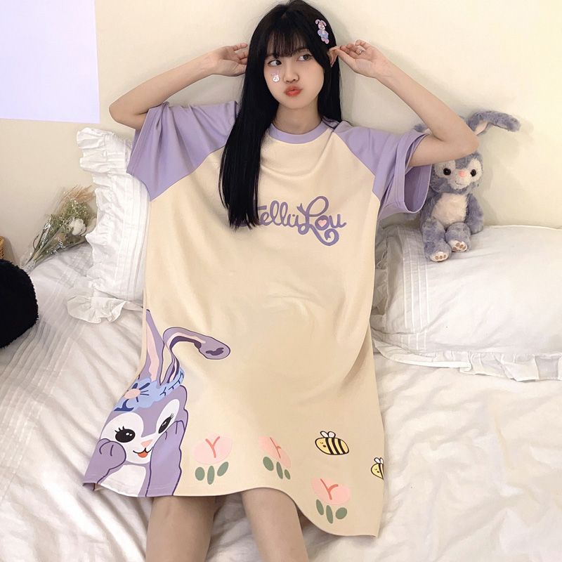 Stellaou Đồ ngủ Ngắn Tay Dáng Rộng Thời Trang Mùa Hè Dễ Thương Dành Cho Bà Bầu