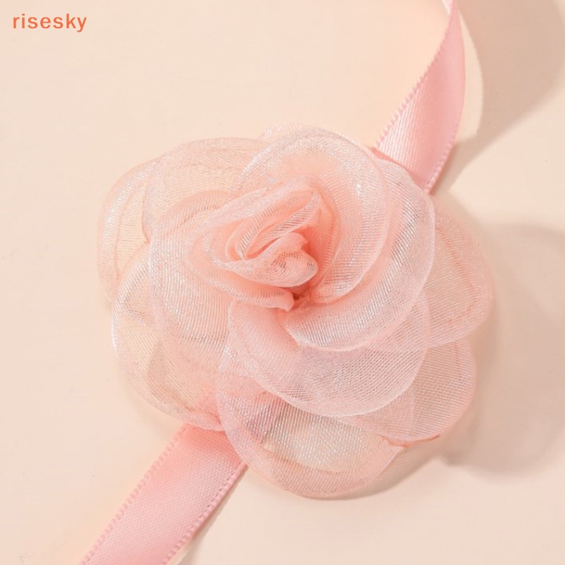 Vòng Cổ Choker Hình Hoa Trà Thắt Nơ Phong Cách Cổ Điển Cho Nữ