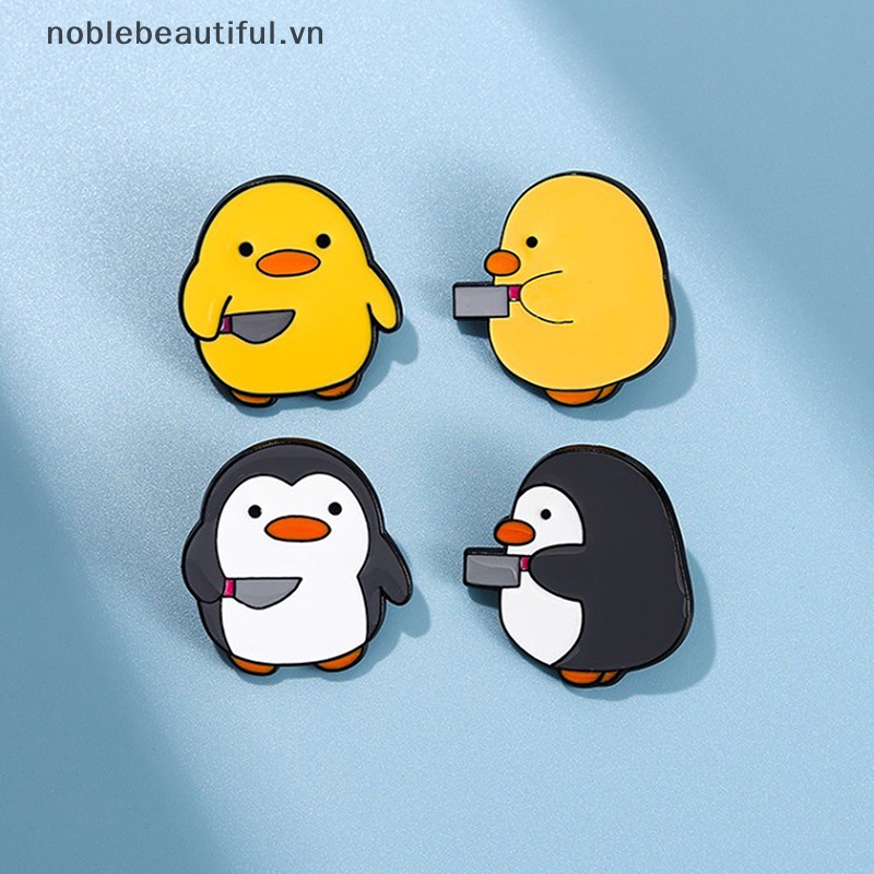 [noblebeautiful] Ghim Cài Áo Hoạt Hình Chim Cánh Cụt Nhỏ Nhắn Tráng Men Cutie Killer Quà Tặng Cho Bạn Bè Trẻ Em [VN]