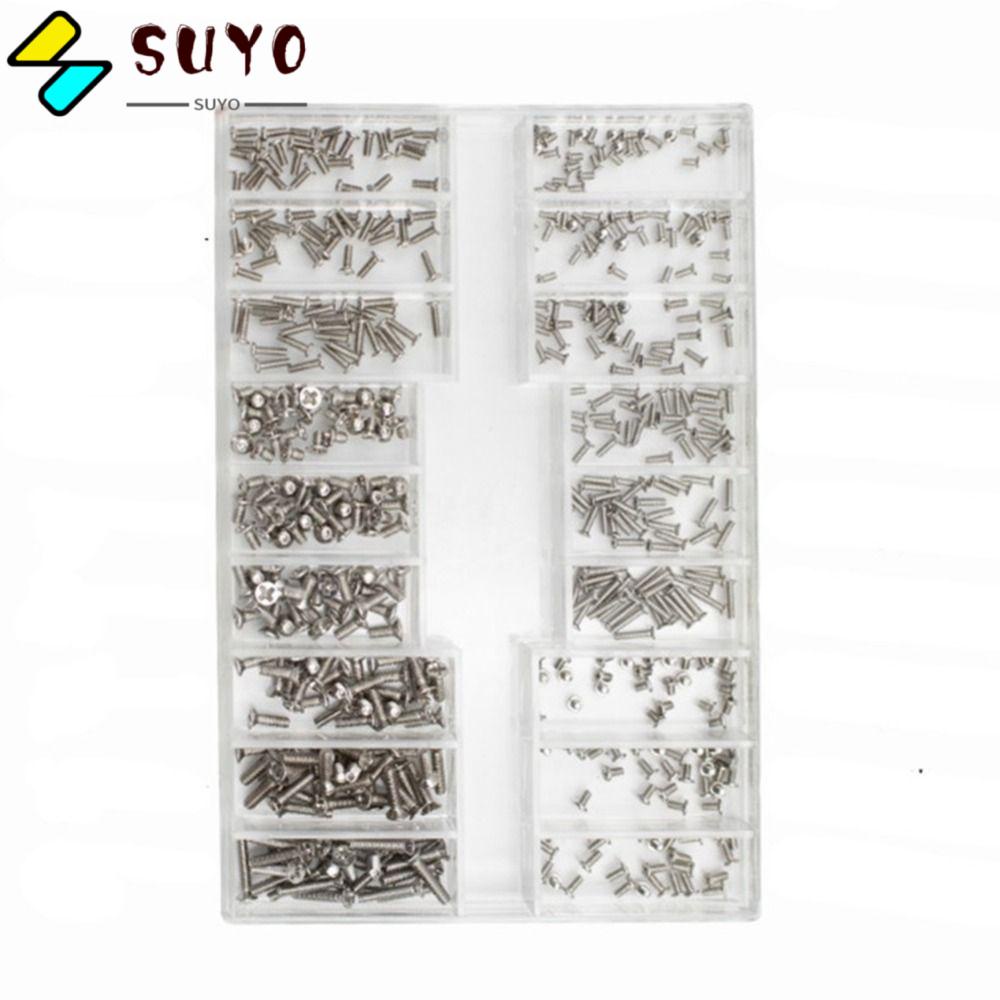 SUYO Bộ Ốc Vít Nhỏ 18 Loại Bằng Thép Không Gỉ Đen M1.2 / M1.4 / M2.0 Sửa Chữa Đồng Hồ