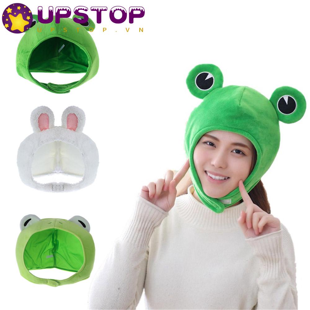 UPSTOPVN Mũ Beanie Đính Mắt Ếch / Thỏ Hoạt Hình Màu Xanh Lá Thời Trang Thu Đông Cho Nam Và Nữ