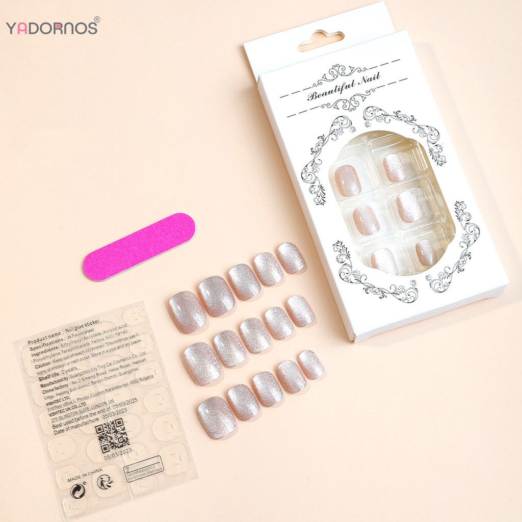 YADORNOS Móng Tay Giả Hình Mắt Mèo Lấp Lánh Cho Nữ