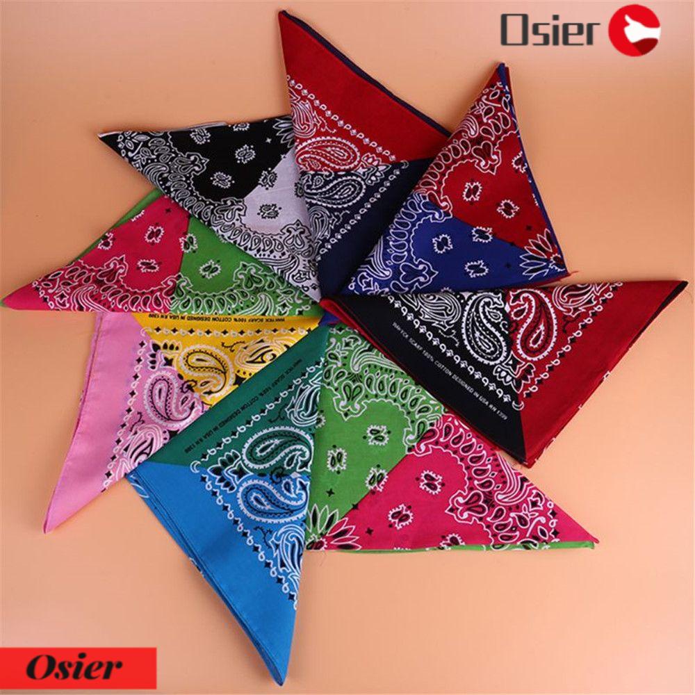 OSIER1 Khăn Choàng Cổ Vuông Chất Liệu Cotton In Hoa Phong Cách Hiphop Dành Cho Nữ