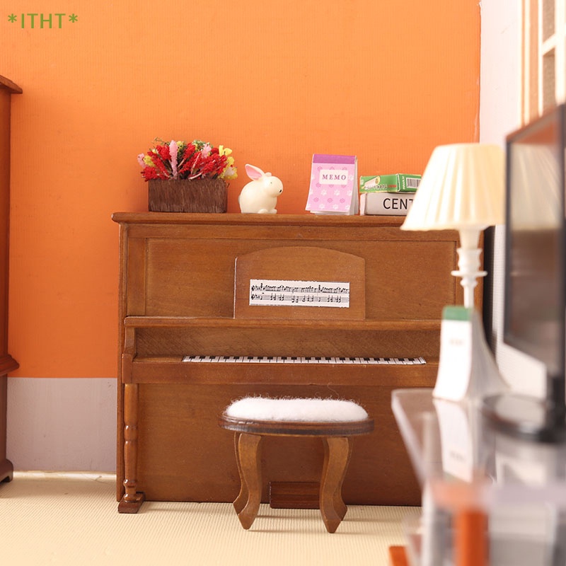 1 Set Đồ Chơi Đàn Piano Với Tỷ Lệ 1: 12 Cho Nhà Búp Bê Mới