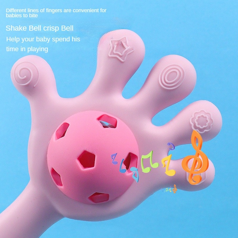 Silicone Lục Lạc Đồ Chơi Bằng Silicon Hình Bàn Tay Cho Bé