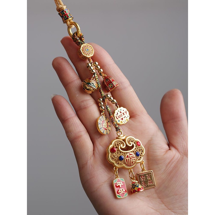 Dây Chuyền Mặt Ổ Khóa Gương Chiếu Hậu Xe Hơi Bằng Cát Vàng Phong Cách Haobing boutiqu Cao Cấp Dành Cho Nam Nữ