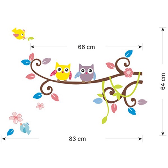 Miếng Dán Tường Vinyl Hình Hoa / Cú Hoạt Hình Tháo Rời Được Trang Trí Nhà Cửa
