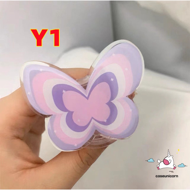Giá Đỡ Điện Thoại Hình Bướm / Chó Mèo Màu Gradient Phong Cách Hàn Quốc