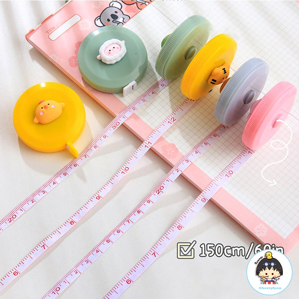 Thước Dây Mini Đo Chiều Cao Đa Năng 3D Họa Tiết Động Vật Hoạt Hình Dễ Thương Độ Chính Xác Cao Di Động Tiện Dụng Cho Thợ May /