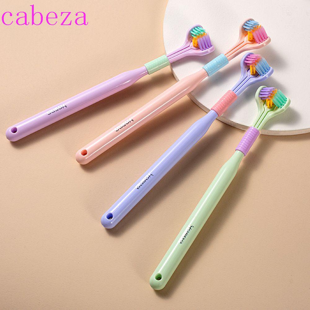 CABEZA Bàn Chải Đánh Răng Ba Mặt Lông Mềm Siêu Mịn Màu Kẹo Chăm Sóc Sức Khỏe Răng Miệng Cho