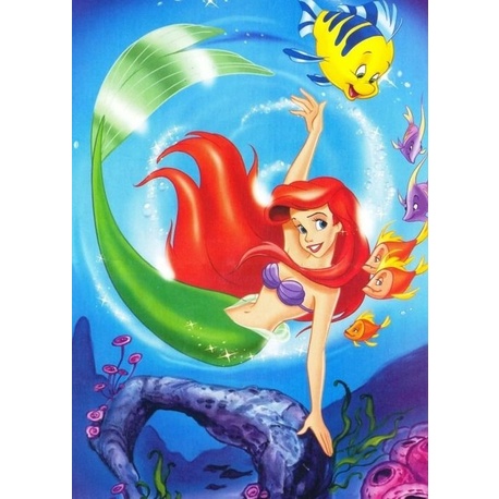 Bộ Tranh Đính Đá Toàn Diện Hình Công Chúa Tiên Cá | Tranh Đính Đá Tự Làm Hình Nàng Tiên Cá Nhỏ