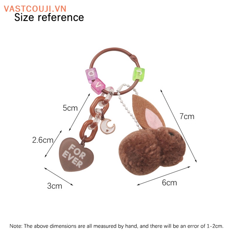 Móc Khóa Thỏ Nhồi Bông Bằng Acrylic Mềm Mại Dễ Thương
