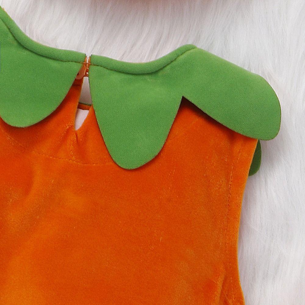 LAY Áo Liền Quần Bằng Cotton Mềm Mại Không Tay Họa Tiết Bí Ngô Halloween Cho Bé Gái