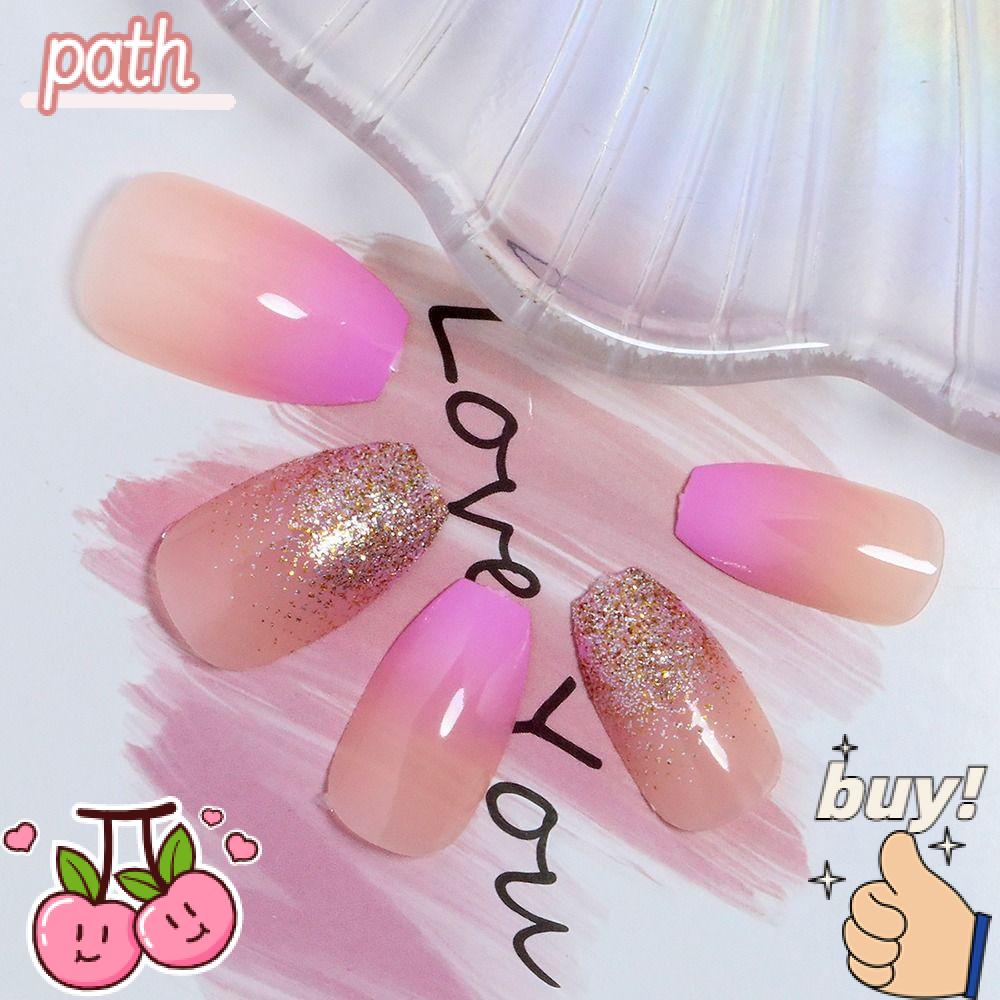 PATH Bộ 24 Móng Tay Giả Thời Trang Có Thể Tháo Rời Cho Nữ